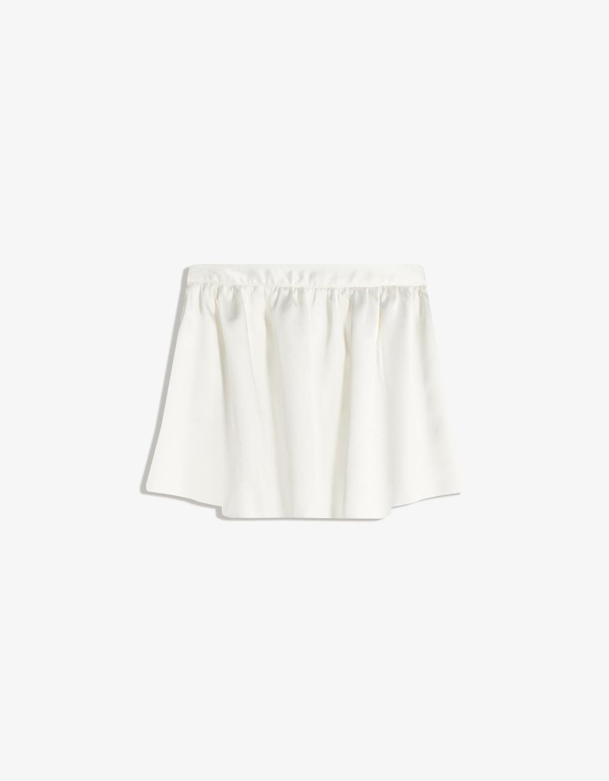 버쉬카 화이트 러플 새틴 미니 스커트 1048/692 CREAM - 메인 이미지