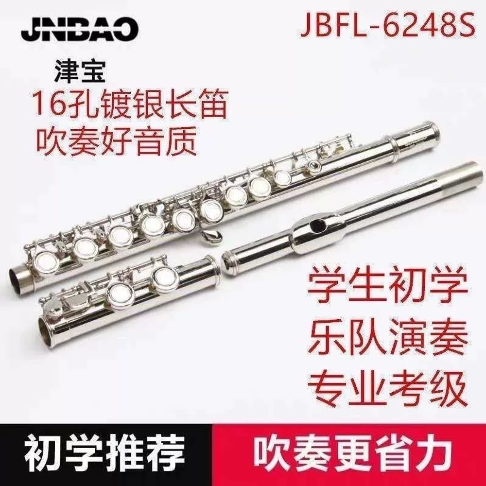 플룻 로즈골드 플루트 중국 음악 실버 클래식 A. 진보 플루트 악기 C 키 16홀 JBFL - 상세 이미지 2