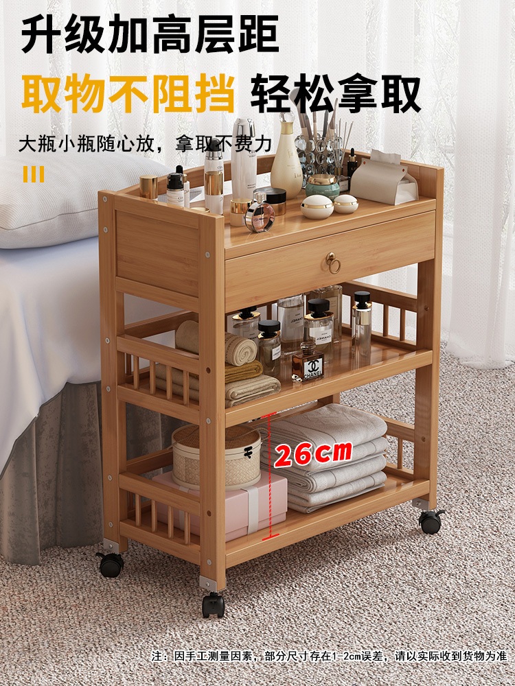 원목 트롤리 미용실 엔틱 카트 트레이 월넛 츄레이 이동식 우드 웨건 거실 울타리 브라운 3단 50 1개 - 상세 이미지 4