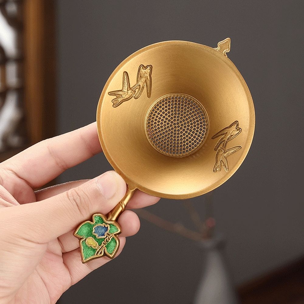 고급 티스트레이너 롱핸들 거름망 필터 황동 A. Cloisonne Double Flyin - 상세 이미지 4