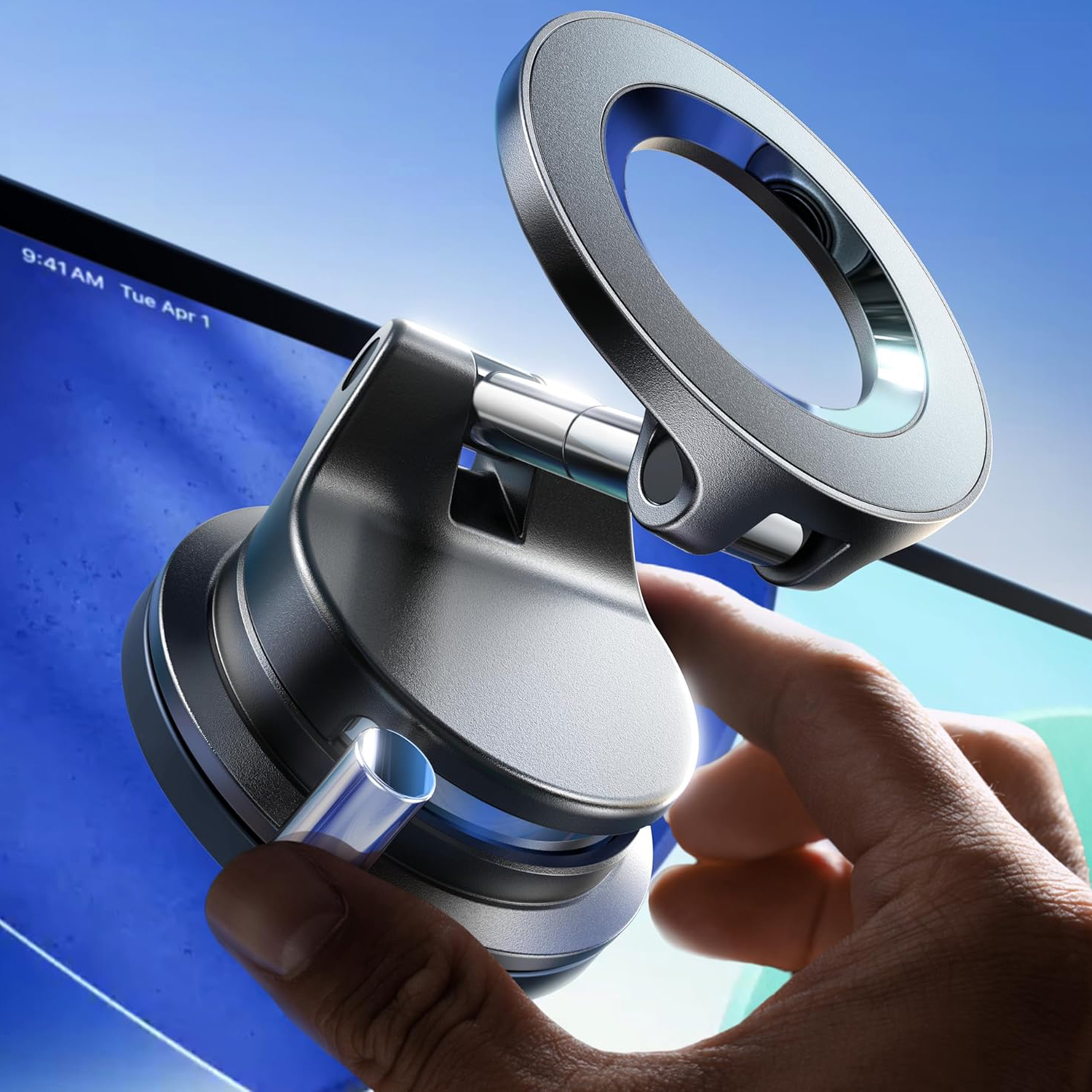 리센 진공 흡착식 핸드폰 맥세이프 거치대 대쉬보드 이지스냅