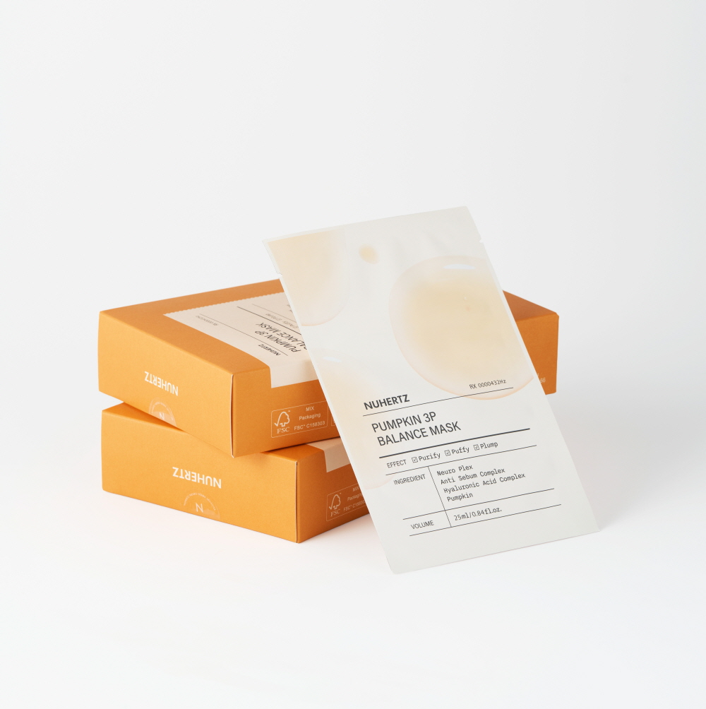 누헤르츠(NUHERTZ) 호박 펌킨 3P 밸런스 미백 주름 마스크팩 25ml (10매) - 상세 이미지 3