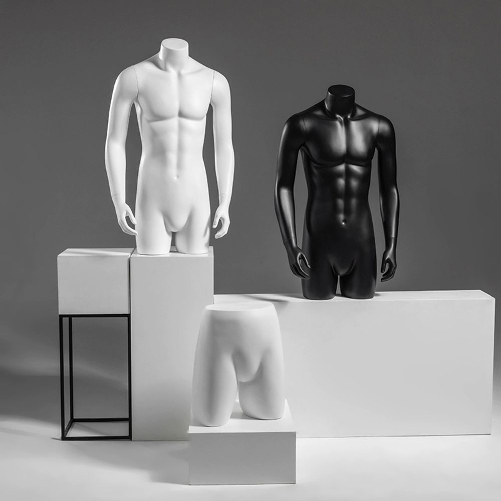 상반신 마네킹 3d 입체 누끼 촬영 촬영용 A. 백인 남성 모델 실버 스퀘어 플레이트 - 상세 이미지 3