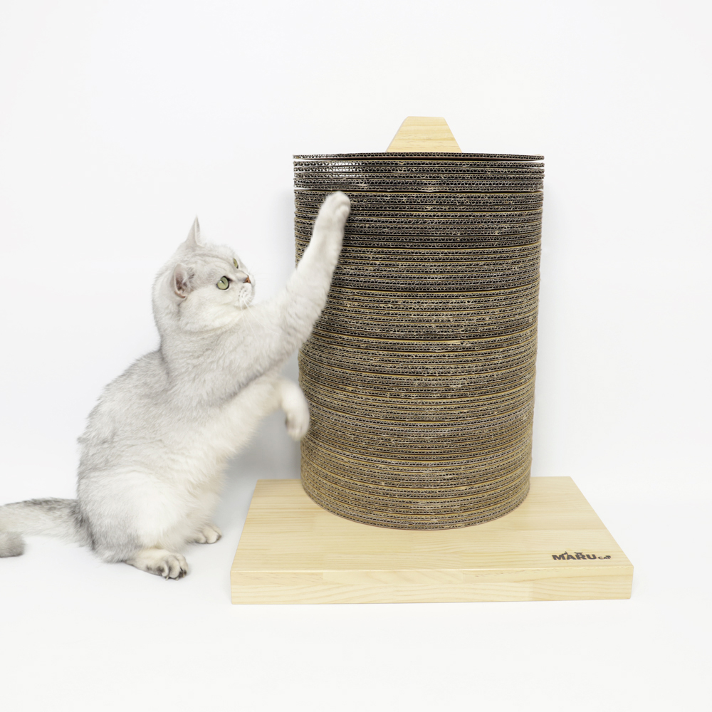 [리필용] 마루캣 초대형 고양이 수직 스크래쳐 우드 반원형 리필, 100cm 이미지 4