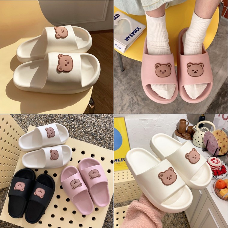 폭신 곰돌이 통굽 슬리퍼 욕실화 여성 사무실 실내 샌들 거실화