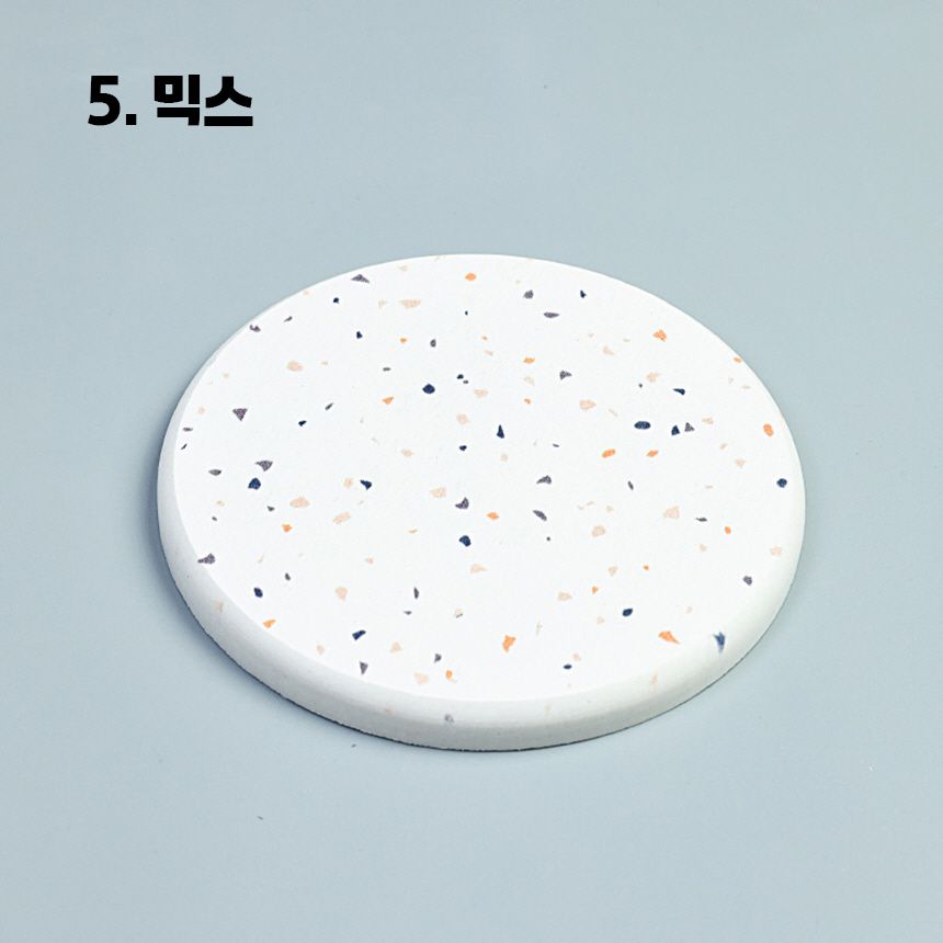 5개 세트 티 코스터 홀더 컵받침 종이컵 홀더 만들기 규조토 대리석 전통 잔받침 유리 잔 이미지 6