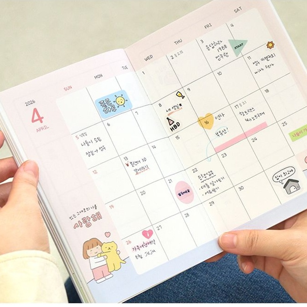민트 B6 주간 2026 귀여운 다이어리 2026년 다이어리 위클리 중학생 고등학생 26년 - 상세 이미지 4