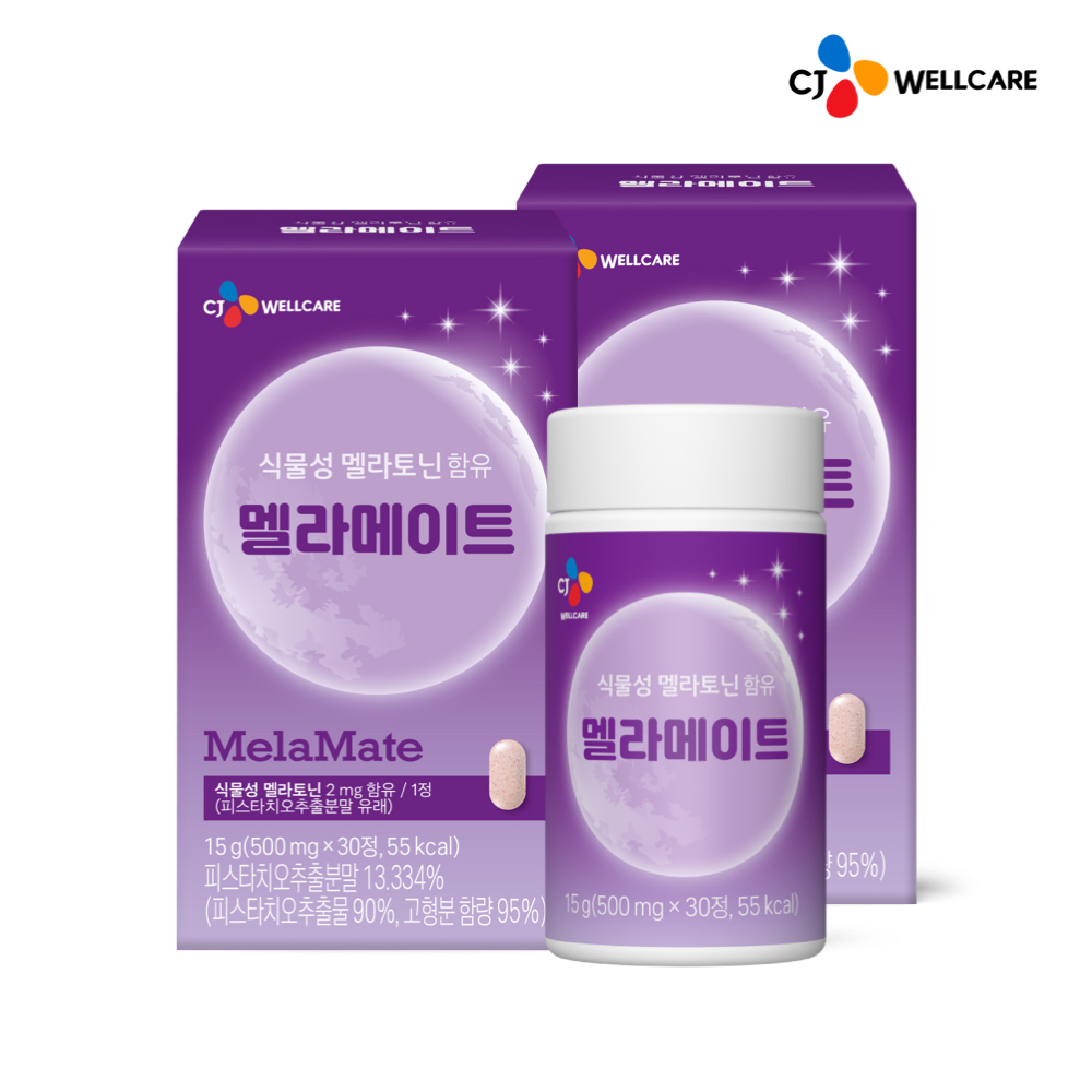CJ 멜라메이트 식물성 멜라토닌 2mg 식물유래 30정, 2개