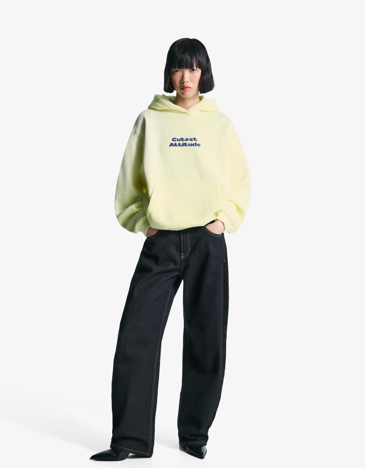 버쉬카 오버핏 프린트 후드티 7217/173 YELLOW - 상세 이미지 5