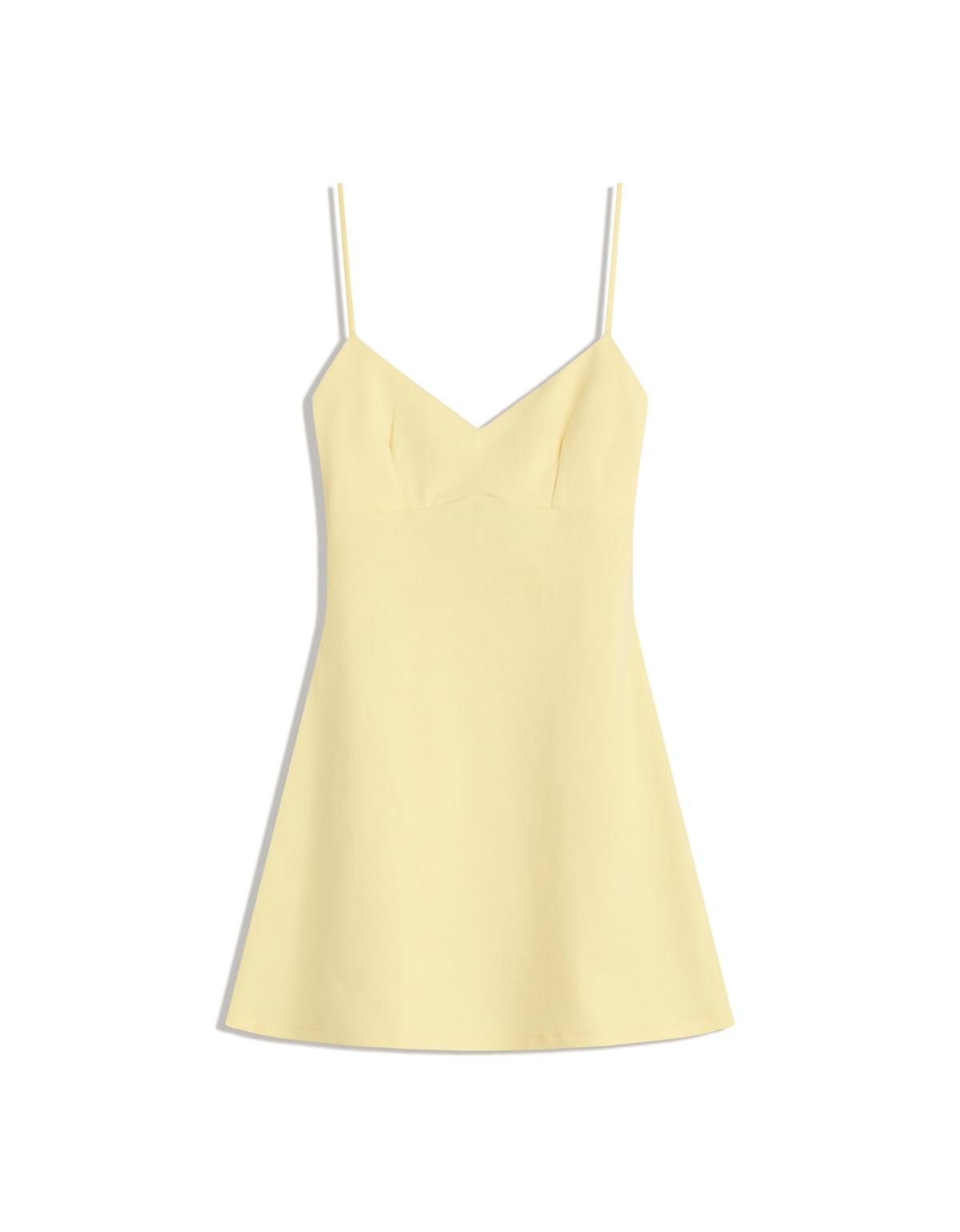 버쉬카 라이트옐로우 슬림핏 스트랩 미니 원피스 5638/187 YELLOW - 메인 이미지