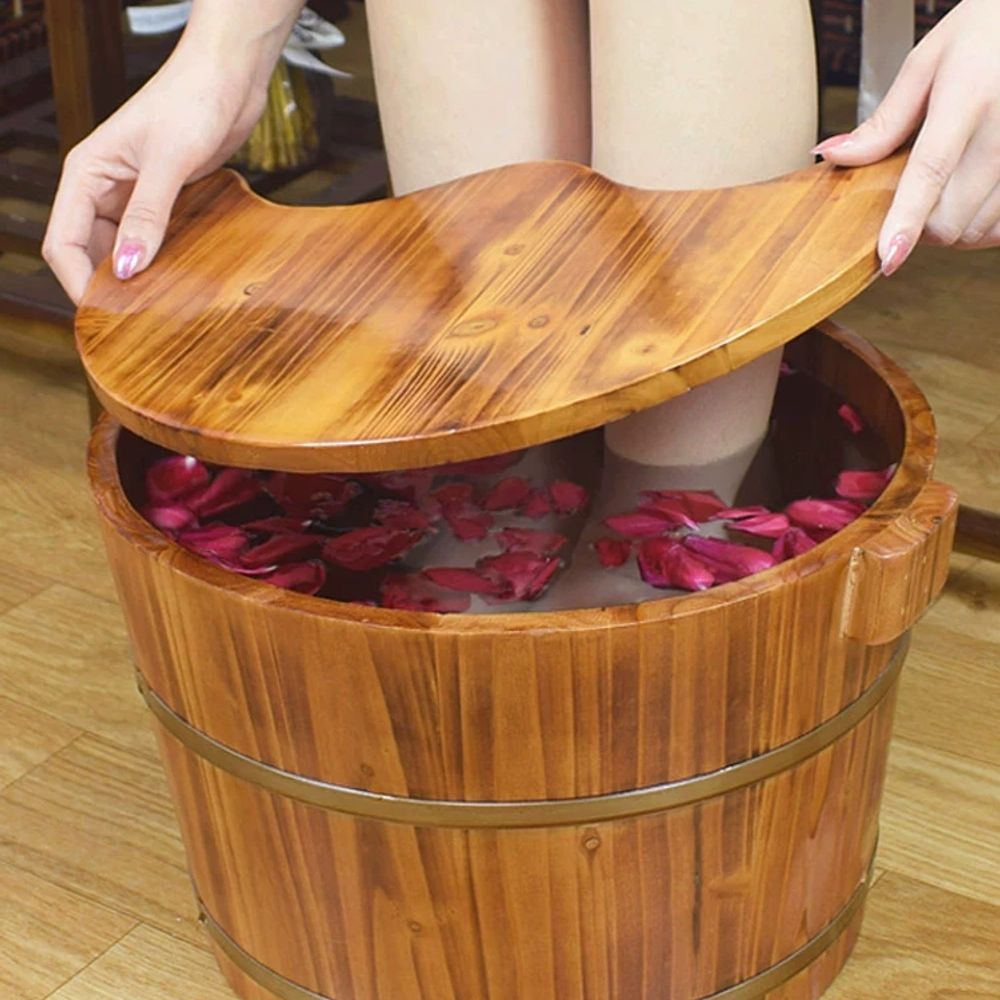 원목 족욕통 마사지샵 발찜질 습식 대나무 사우나 온도 A. 24cm 나무 단일 버킷 - 상세 이미지 3