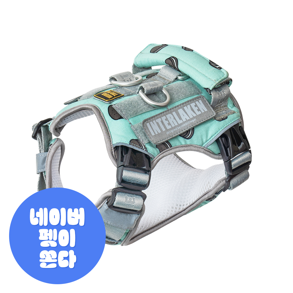 인터라켄 미니 강아지하네스 H형 옷 꽃무늬 패턴 노터치 이지워크 앞섬방지 소형견 중형견