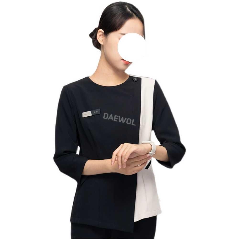 에스테틱유니폼 피부샵 단체복 근무복 에스테틱 간호사 A. 네이비 블루 바지, A. S - 상품 이미지