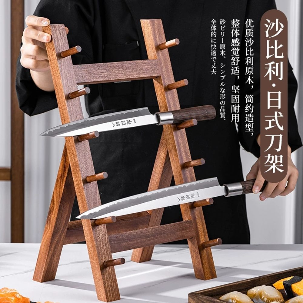 원목 칼거치대 스시 거치대 보관함 정리대 일식 홀더 업소용 A. 화이트 소나무 칼걸이 4단 - 상세 이미지 2