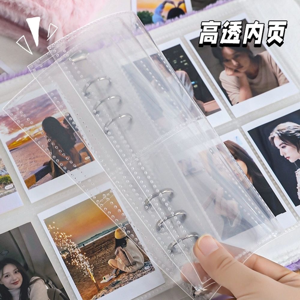 포카 속지 털 4칸 리필 포토카드 6공 양면 바인더 다이어 A. 핑크 쉘 내부 페이지 제외 이미지 6
