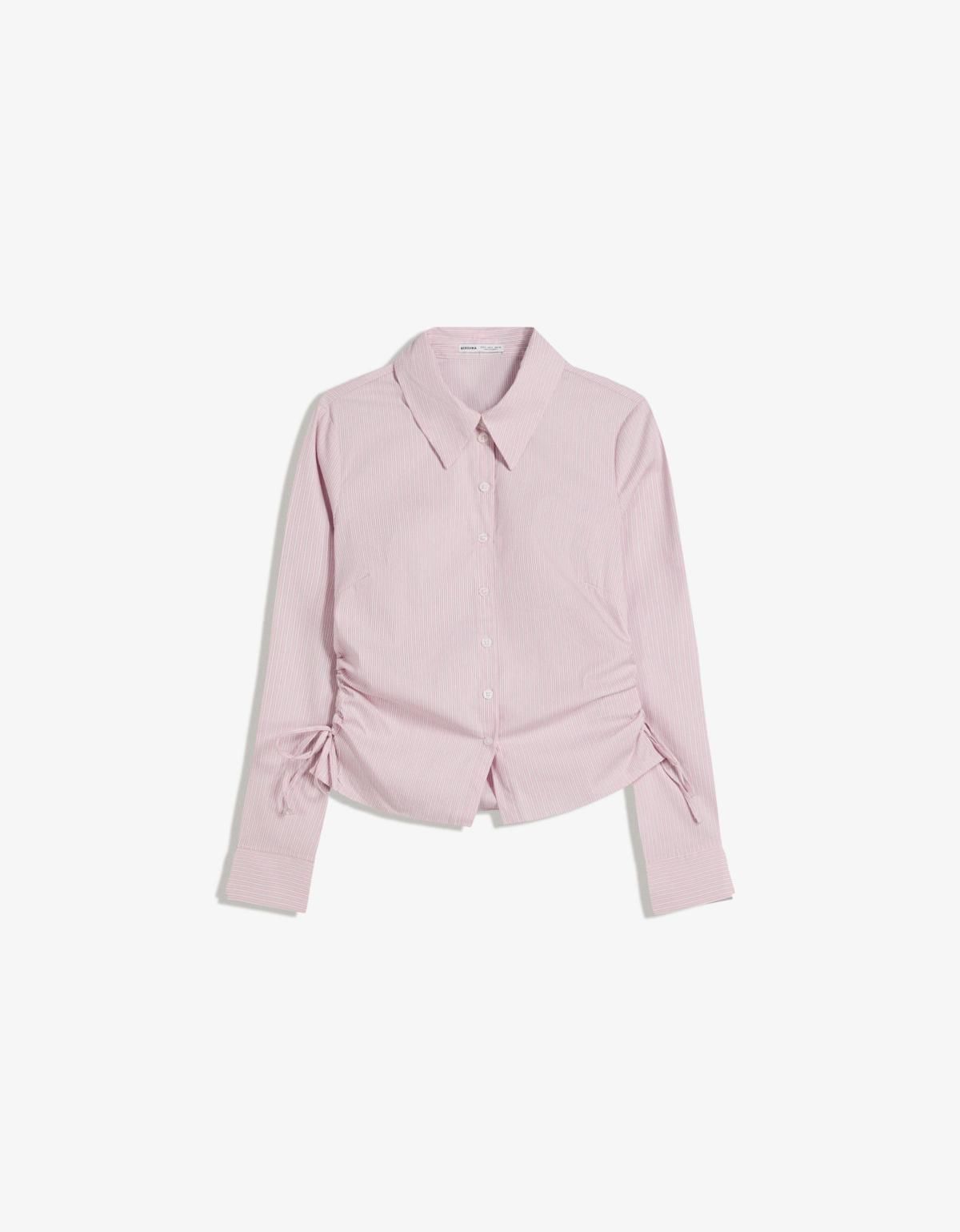 버쉬카 페미닌 사이드 주름 피티드 셔츠 6266/710 PINK - 상품 이미지