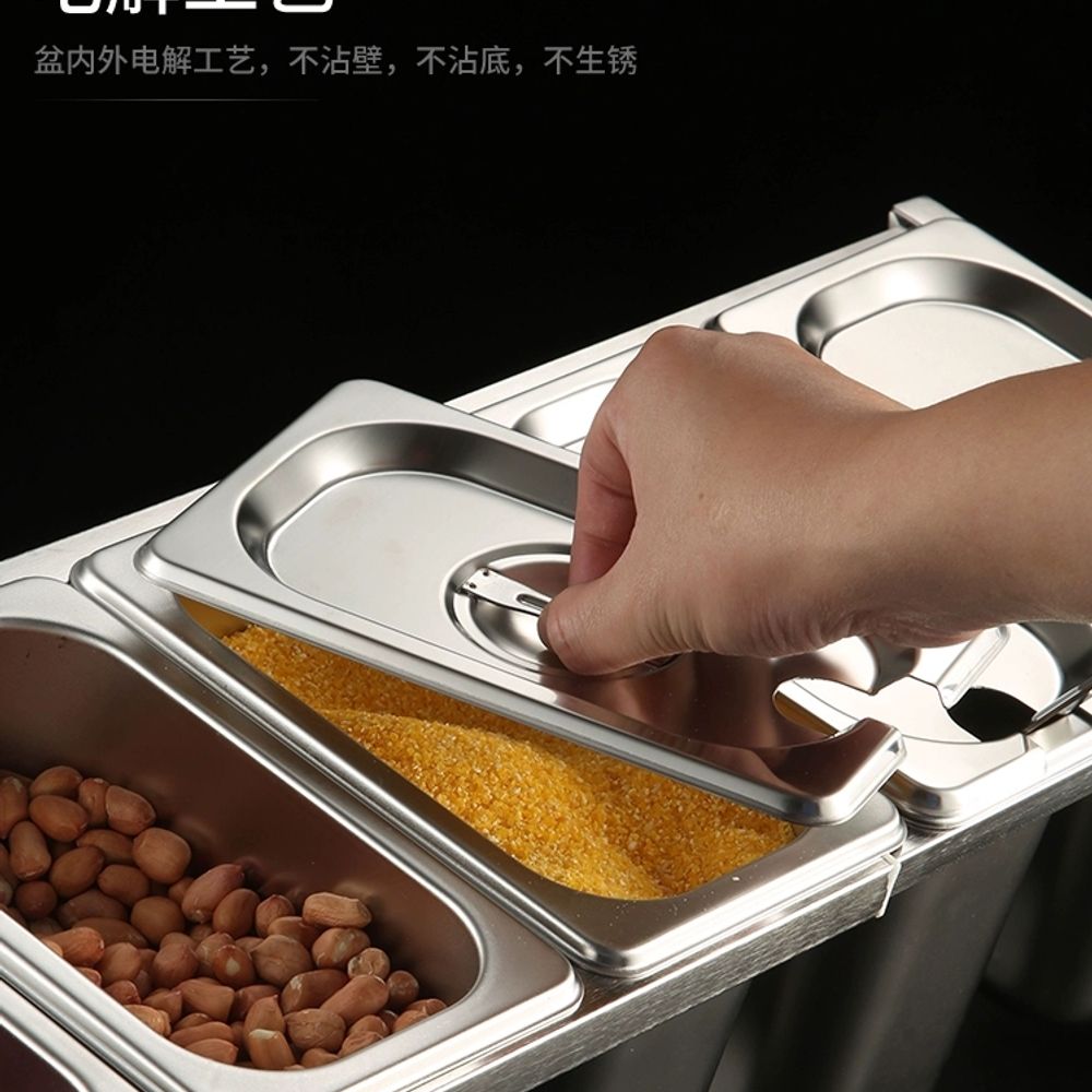 스텐 반찬통 밧드 칸칸이 뚜껑 바트 급식 사각 A. 스테인리스 스틸 잼통 세트 B2021 이미지 6