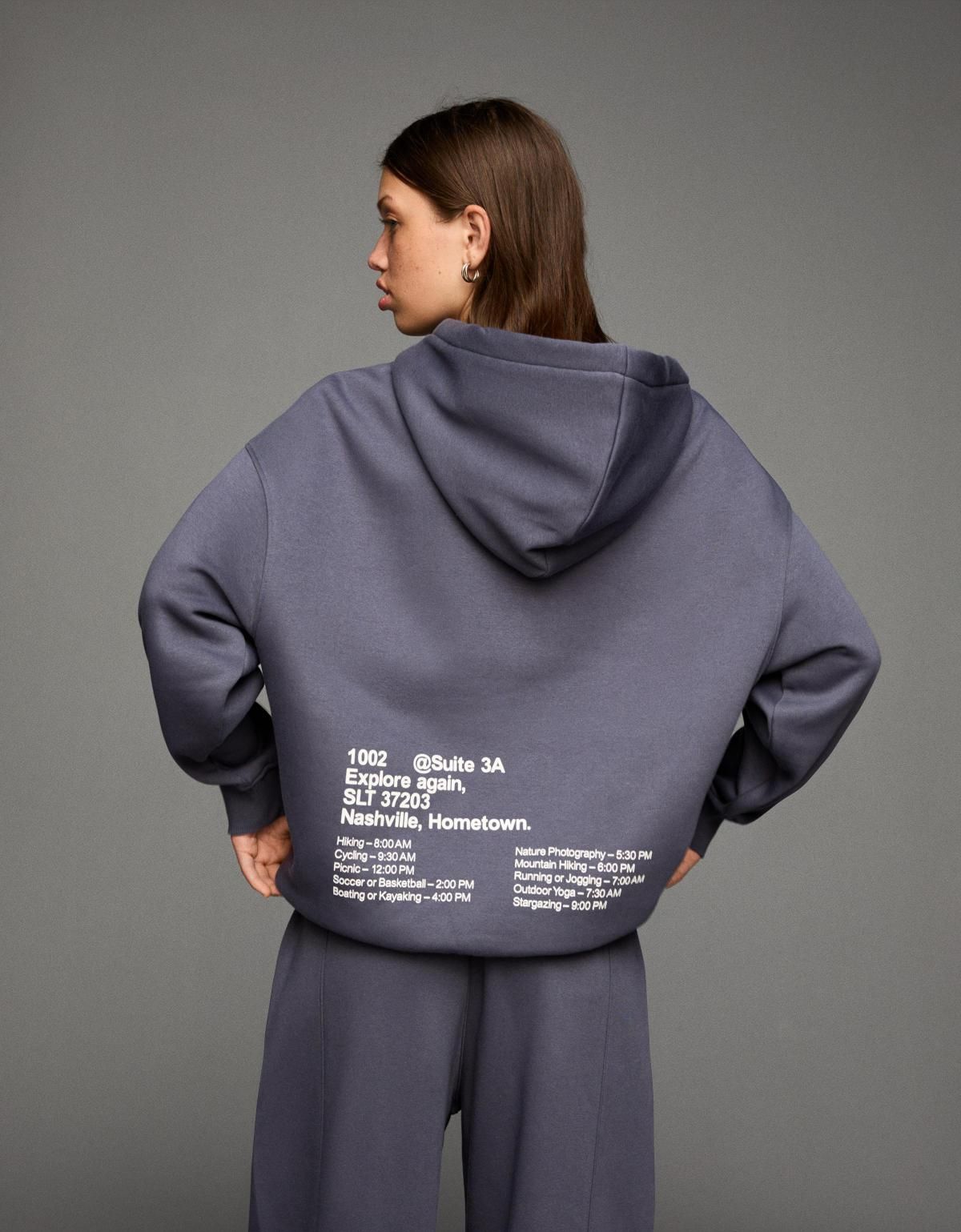 버쉬카 프린트 캐주얼 후드티 7059/700 DARK GREY - 상세 이미지 4