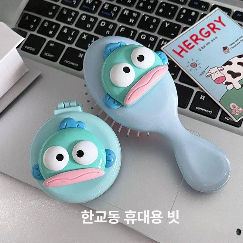 한교동 빗 소형 휴대용 접이식 거울 에어 쿠션 마사지 - 상세 이미지 3