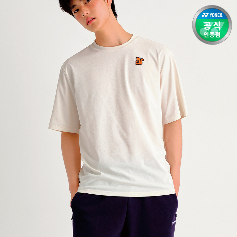 요넥스 253TS034U 배드민턴 오버핏 반팔 티셔츠 남녀공용 데일리웨어 아이보리
