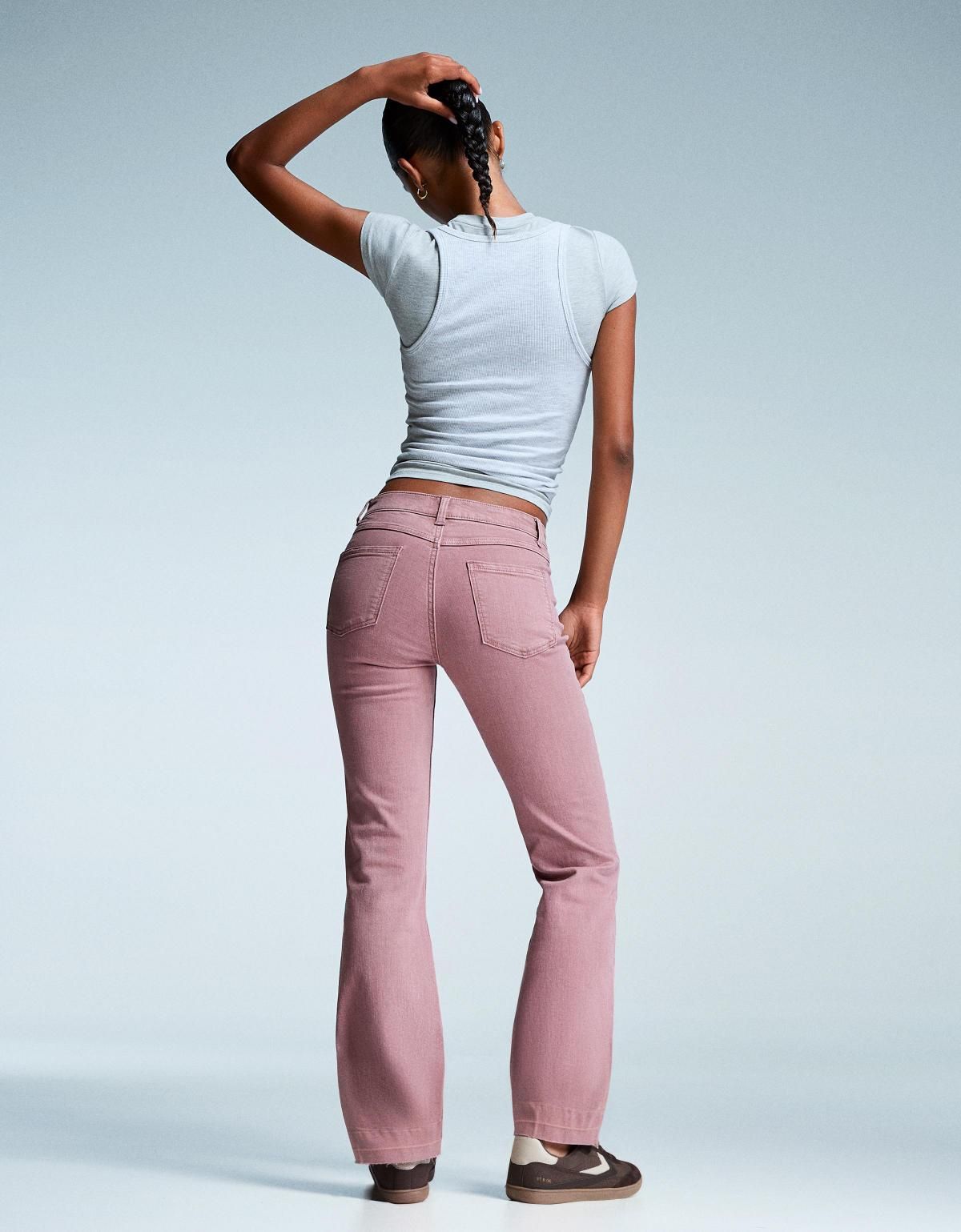버쉬카 페미닌 크롭 부츠컷 핑크 팬츠 5040/352 PINK - 상세 이미지 4