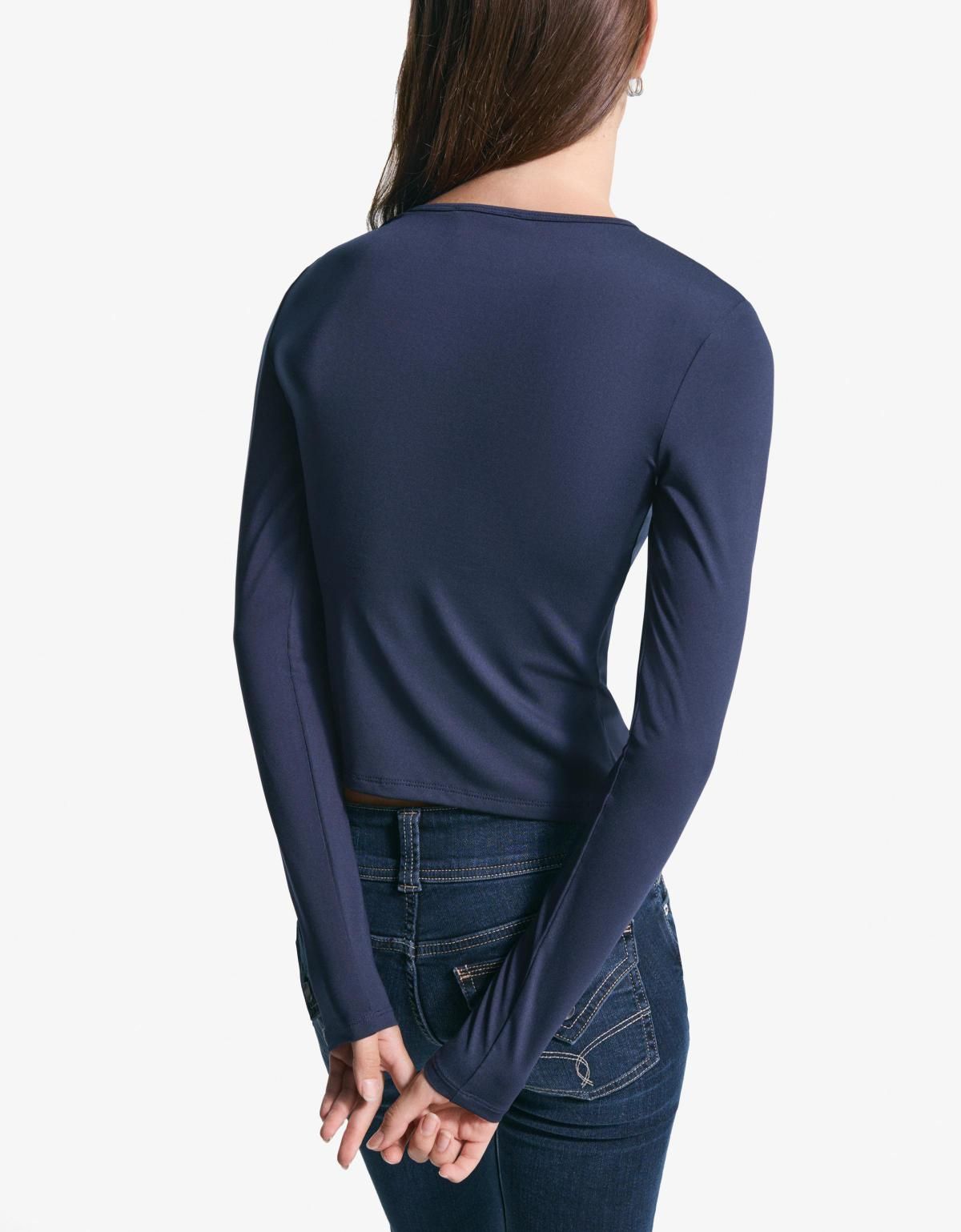 버쉬카 베이직 버튼 긴팔 티셔츠 6969/727 NAVY - 상세 이미지 3