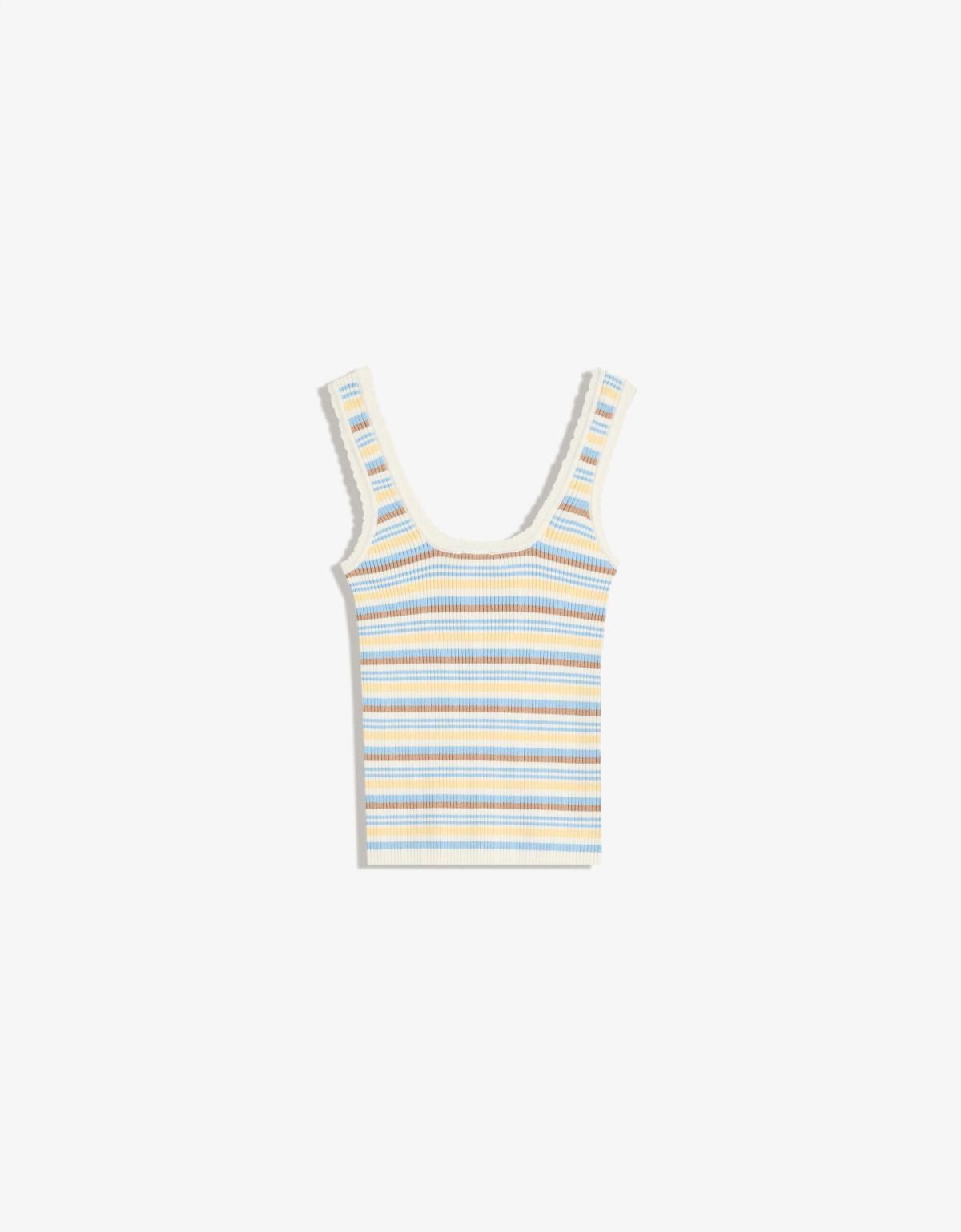 버쉬카 멀티스트라이프 민소매 탑 8891/653 CREAM - 상품 이미지