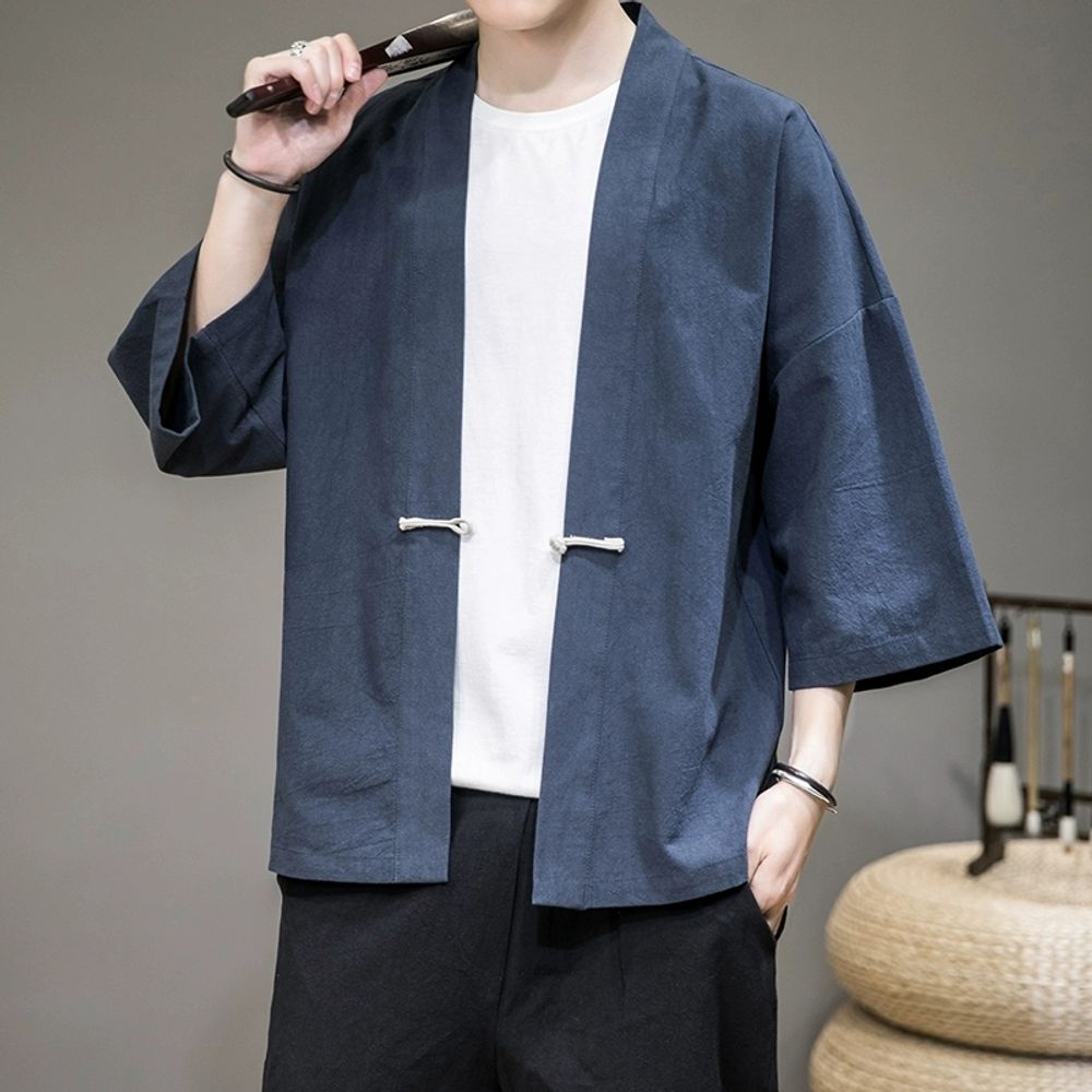 남자 여름 개량한복 인견 퓨전 셋트 계량 A. 검은색, A. M사이즈 권장 100120캐티 - 상세 이미지 2