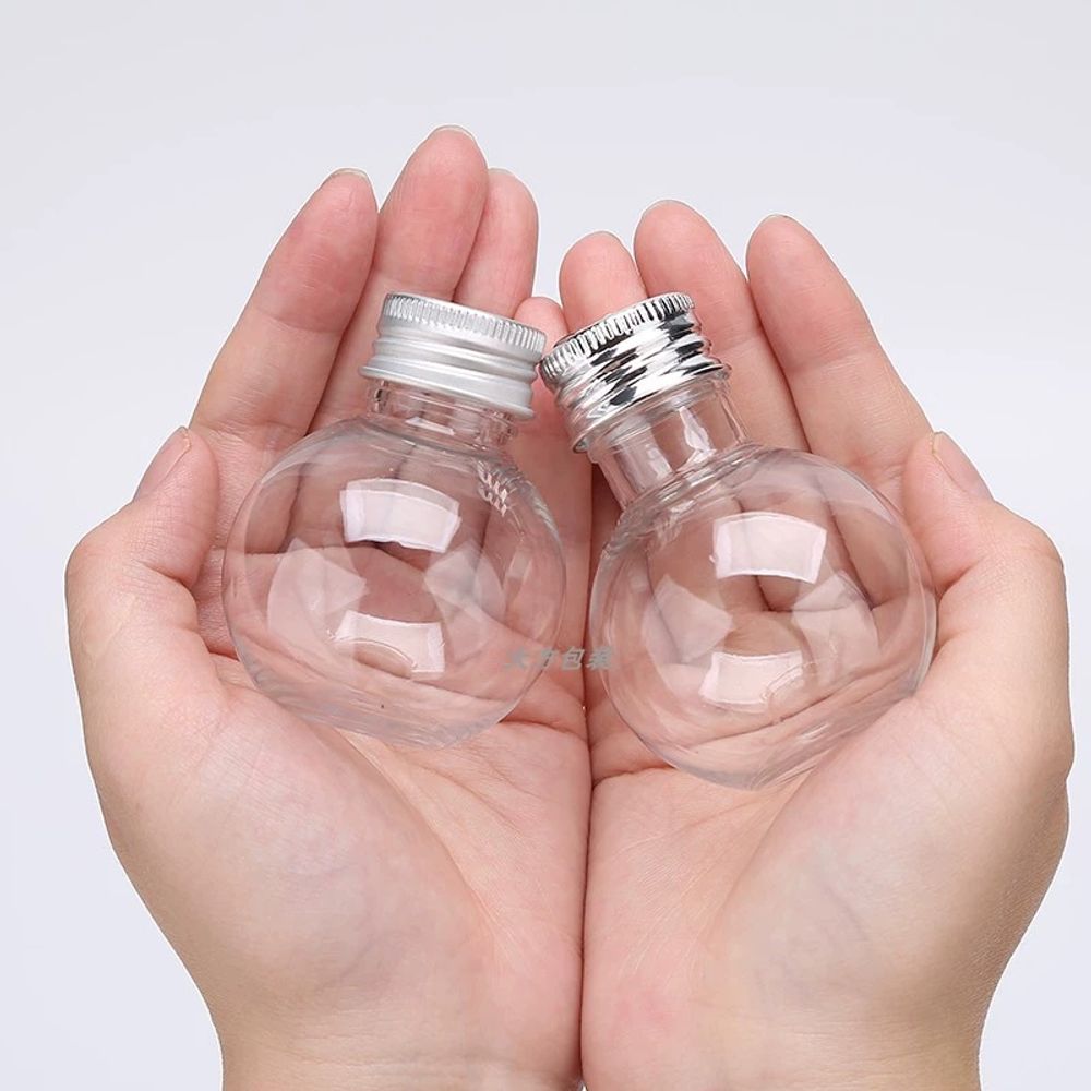 별모양 공모양 병 미니보틀 50ml 플라스틱 A. 50ml 볼병 실버 링 캡, A. 50 - 상세 이미지 4