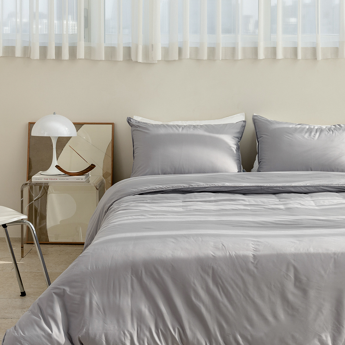 모닝 호텔침구 보들보들 바스락 알러지케어 사계절 신혼이불 패드세트 그레이, Q(퀸)