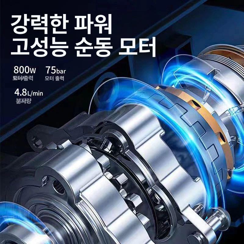 무선 세척기 고압 충전식 카쉬 워터건 세차 충전 휴대용 독일 4터보 2전기 1충전+플라스틱상자 - 상세 이미지 2