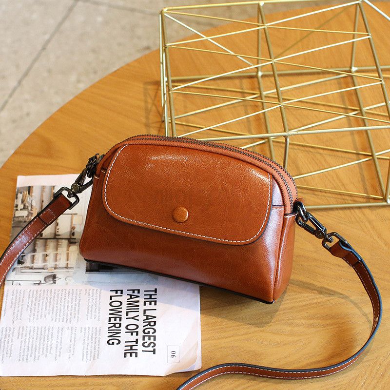 여성 가죽 미니백 고급스러운 숄더백 데일리 휴대폰 가방 여행용 크로스백 깔끔한 디자인