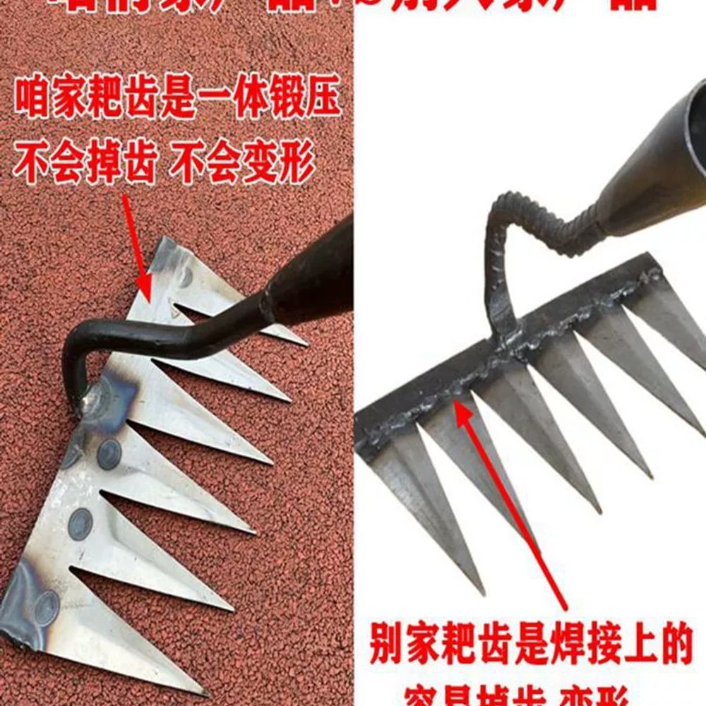 잡초 제거기 호미 원예 예초 기계 갈쿠리 홑 A. 톱날 강철 4개 이빨 날카로운 갈퀴 머리 - 상세 이미지 4