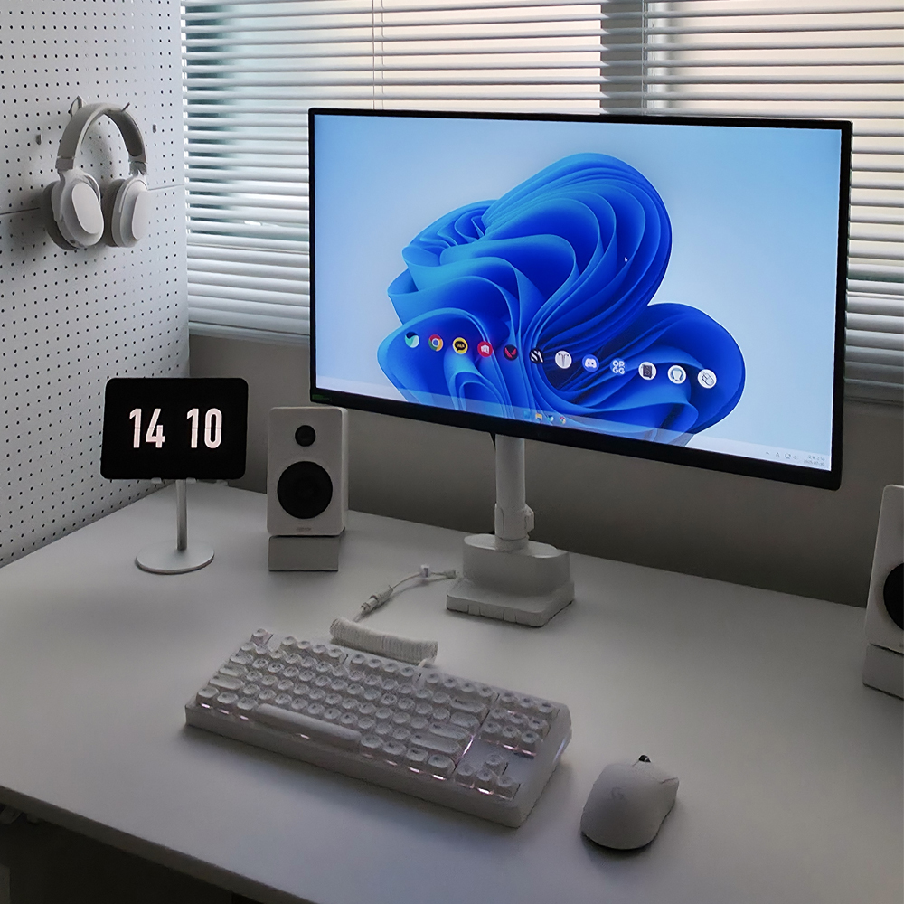 루나랩 모니터암 거치대 싱글 세로 수직 상하 스탠다드 폴 블랙