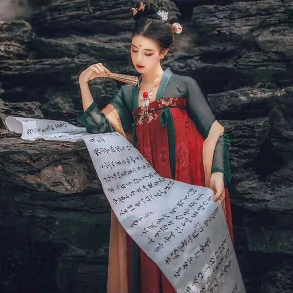 한푸 전통의상 코스프레 검객 민속 A. 상단 주름 스커트 액세서리 전체 세트, A. S 이미지 6