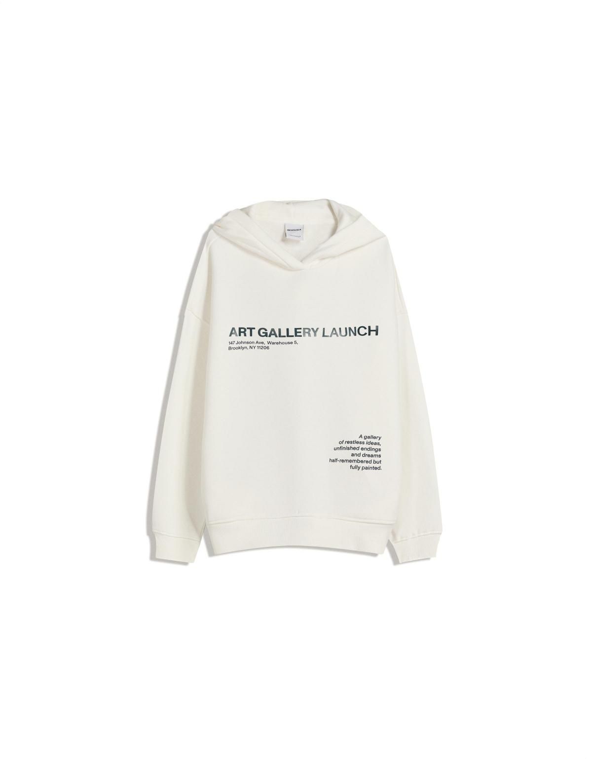 버쉬카 오버핏 프린트 화이트 후드티 7059/700 OFF WHITE - 상품 이미지