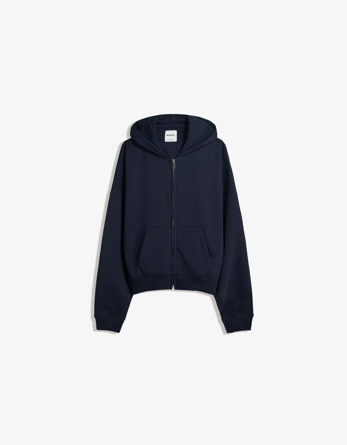 버쉬카 오버핏 베이직 집업 후드티 7053/190 NAVY - 상세 이미지 3