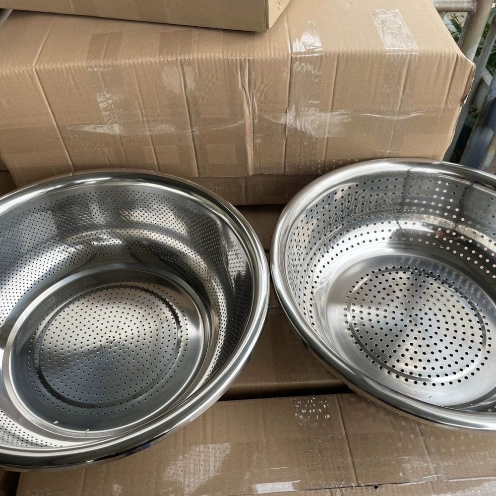 스텐 업소용 물빠짐 대형채반 식기건조대 소쿠리 매쉬 A. 50cm 작은 구멍 새는 냄비 - 상세 이미지 4