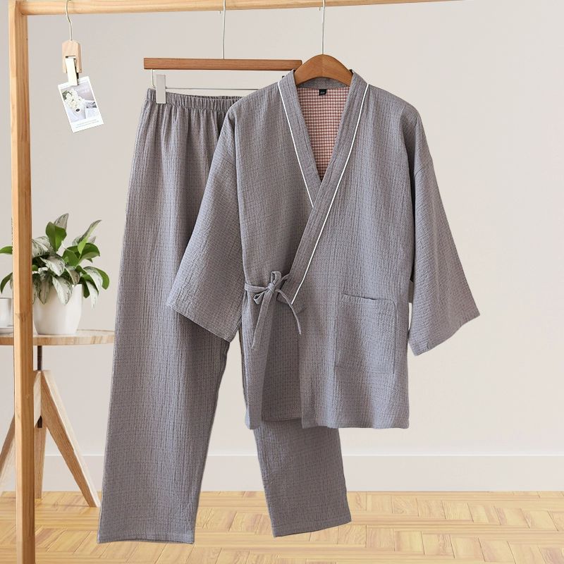 병원복 건강검진 가운 트임 검진 잠옷 팬츠 02_코랄레드 기모 여성 긴 세트 - 상세 이미지 3