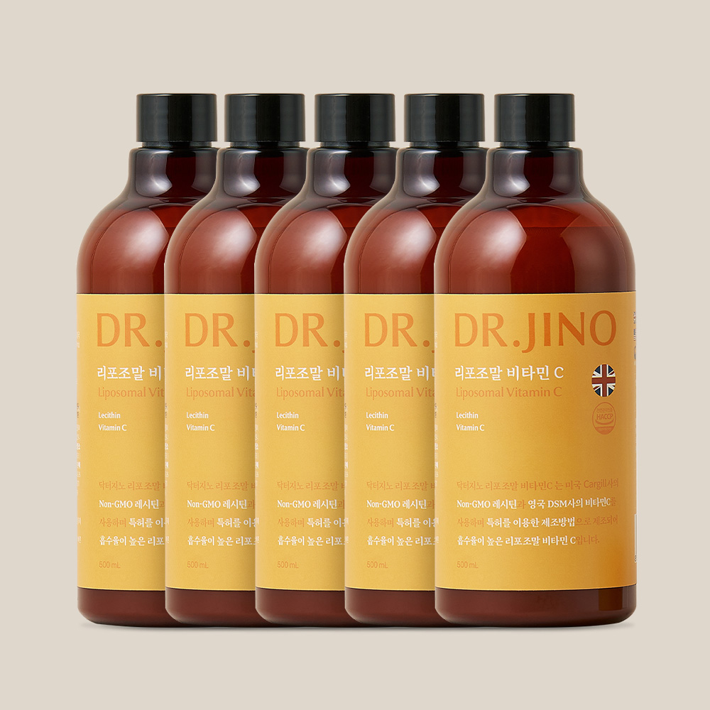 [당일생산,당일출고] 닥터지노 리포조말 비타민C 1000mg 액상 속편한 고함량 리포좀 500ml, 5개