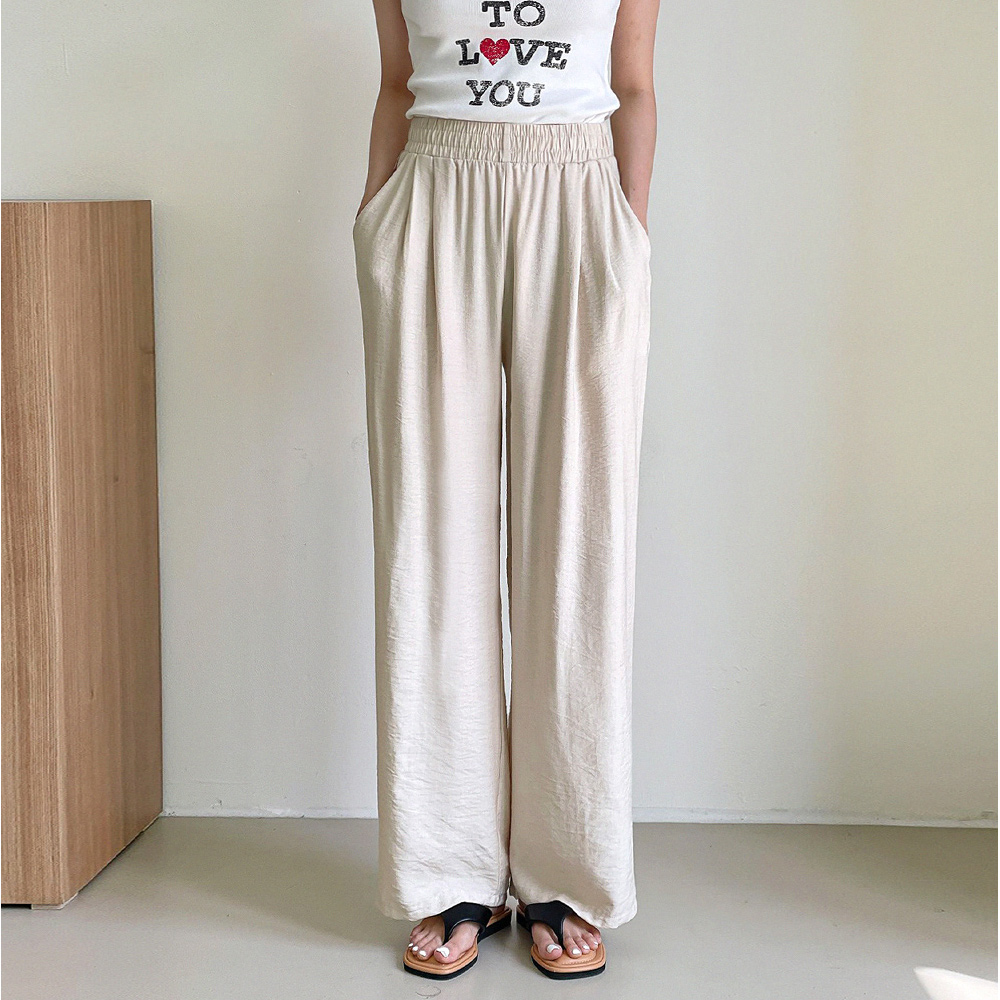 남녀공용 와이드 밴딩팬츠 폴리 여름 통바지 원데이핏 ONeday fit - 상품 이미지