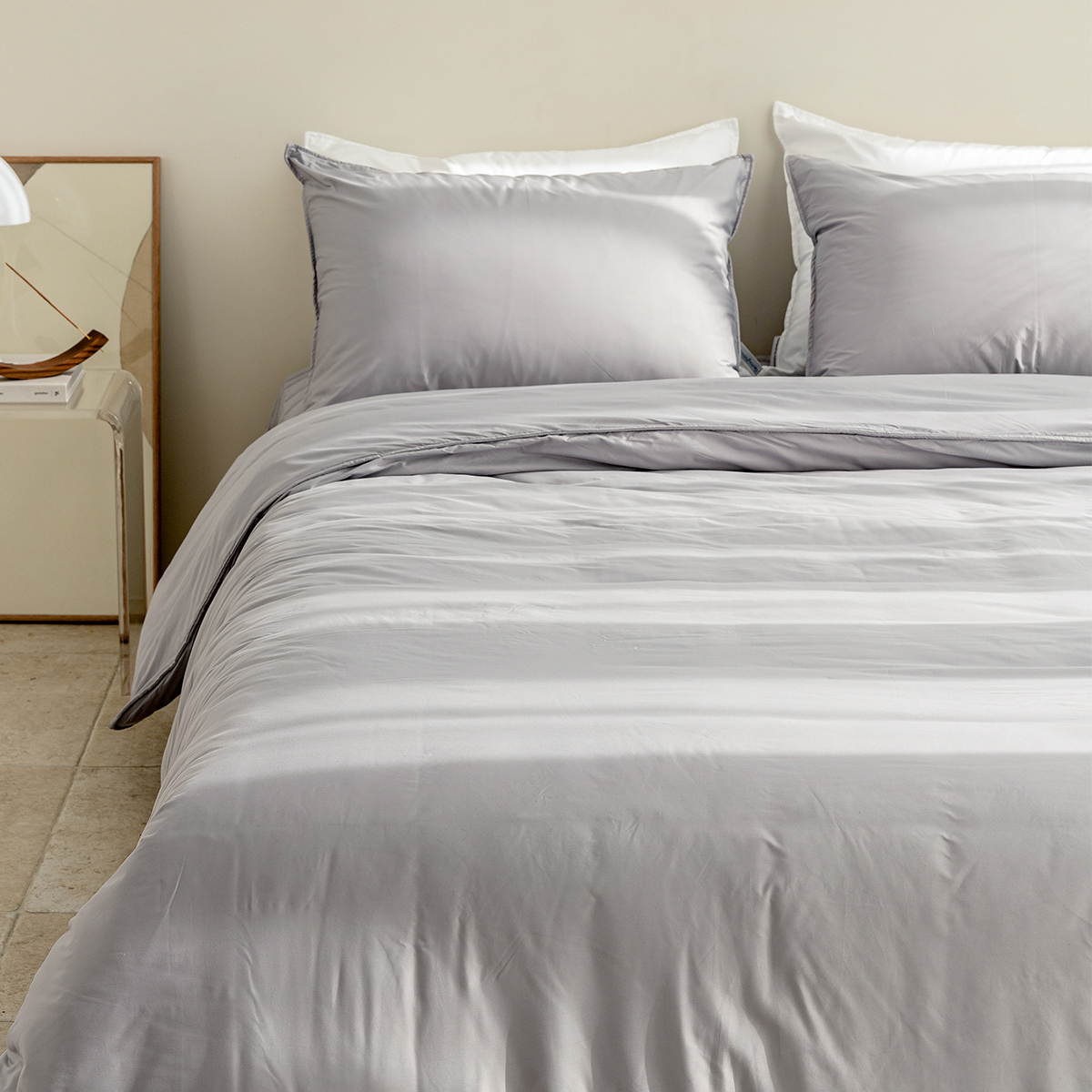 모닝 호텔침구 1인가구 자취방 보들보들 바스락 알러지케어 사계절 이불세트 그레이, SS(슈퍼싱글)