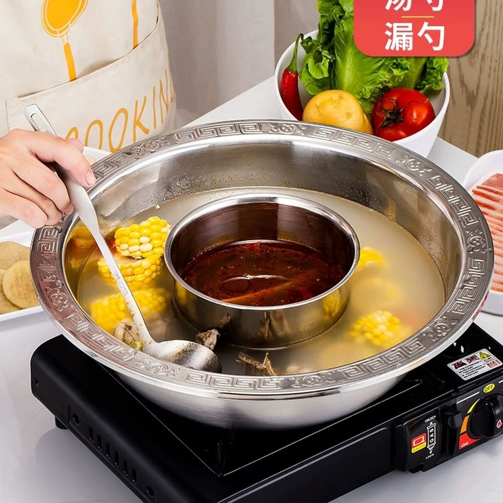 신선로 냄비 훠궈 궁중 구절판 요리 샤브샤브 스텐 그 A. 30cm 이중 귀 어머니와 아이 - 상세 이미지 3