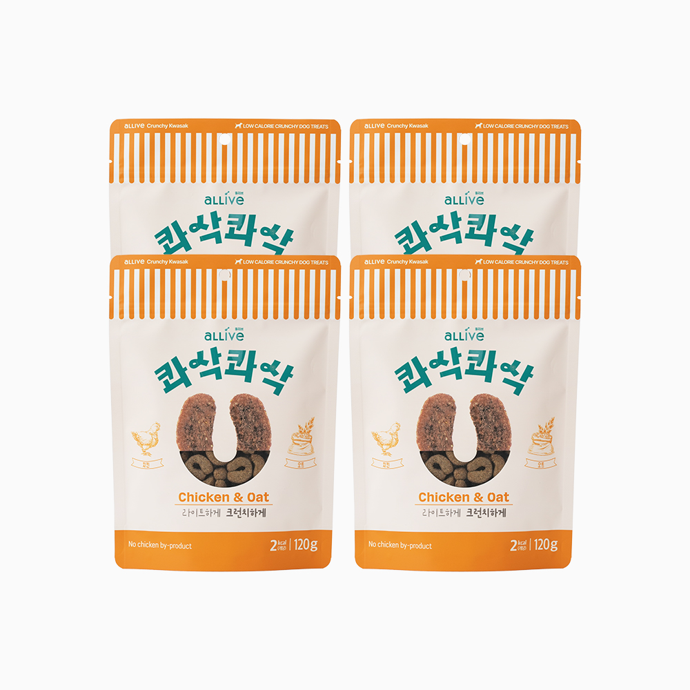 올리브 콰삭콰삭 닭고기+오트, 120g, 4개 - 상품 이미지