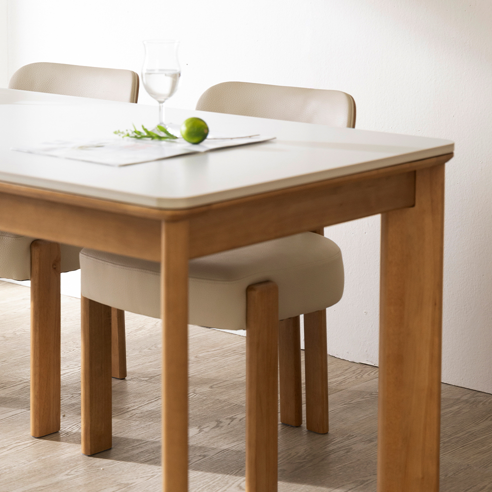 [4인 식탁 1600] 미코하임 루아스 원목 18T 양면 포세린 세라믹 카페 식탁 테이블 1600mm, 내추럴