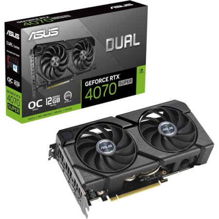 ASUS [해외]ASUS 듀얼 지포스 RTX™ 4070 슈퍼 EVO OC 에디션 12GB GDDR6X(PCIe 4.0, GDDR6X, DLSS 3, HDMI 2.1a, 디스플레이포트 1.4