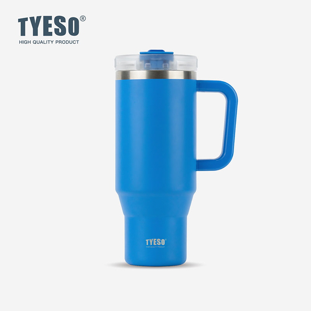 대용량 텀블러 보온 보냉텀블러 차량용 손잡이텀블러 컵 여학생 tyeso 1.2L, 블루 - 메인 이미지