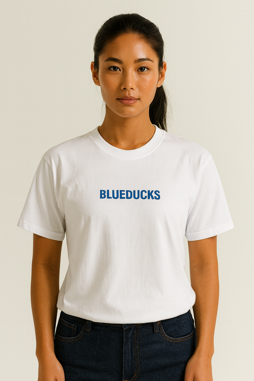 BLUEDUCKS _ 기본 로고 루즈핏 반팔 티셔츠 / 시원하고 부드러운 소재 / 폴리100 남성 여성 웨이트 트레이닝 운동 / 4가지 색상 - 상세 이미지 5
