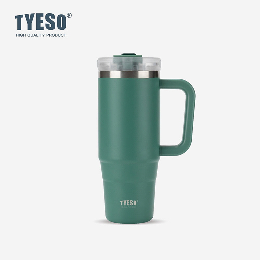 대용량 텀블러 보온 보냉텀블러 차량용 손잡이텀블러 컵 여학생 tyeso 900ml, 다크그린 - 메인 이미지