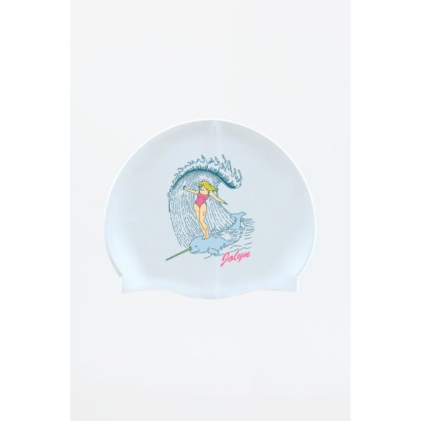 졸린 외뿔고래 실리콘 수모 수영모자 Jolyn Silicone Swim Cap - Narwhal Surfer - 메인 이미지
